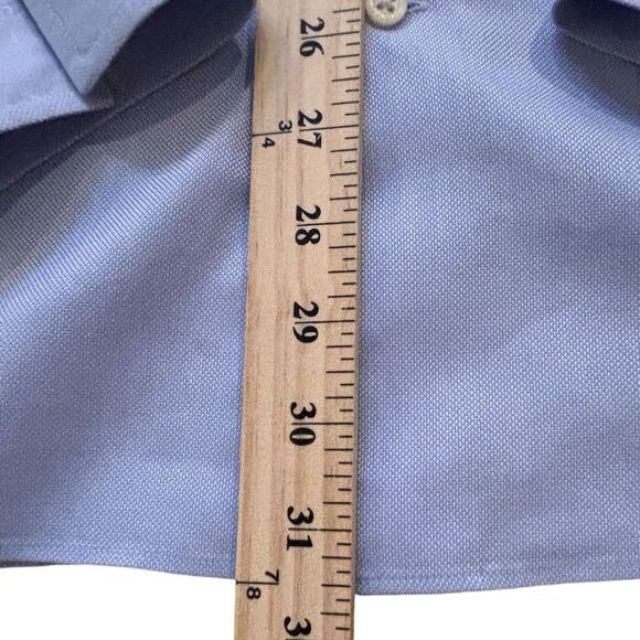 Banana Republic Men’s French Cuff Shirt Large 16-16 1/2 Blue Birds Eye Pattern - Picture 5 of 8